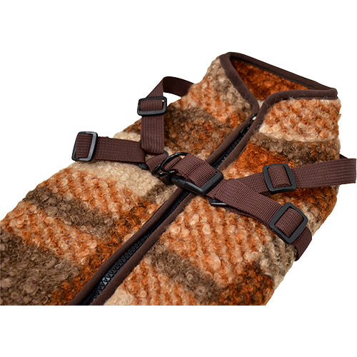 Jack and Vanilla Dogwalk Jacket Tartan – Hundemantel mit verstellbarem Geschirr – Grün oder Braun – Erhältlich in 7 Größen
