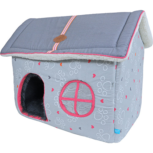 Lief! villa huis voor hond of kat blauw of roze