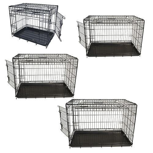 Boony bench draadkooi zwart 2 deurs - met schuifdeur