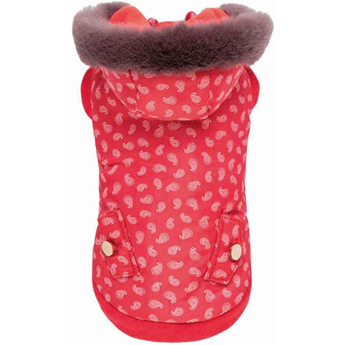 Croci gewatteerde hondenjas bandana rood