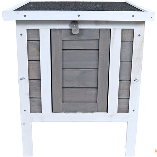 Nachthok voor knaagdieren of kippen - Bouwpakket - Kleur:grijs/wit - Afmetingen: 42x52x48 cm