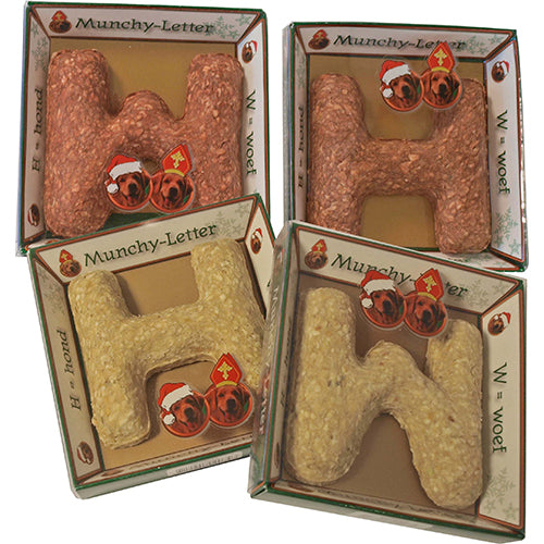 Kerst munchy letter W - H assortie - per 4 stuks