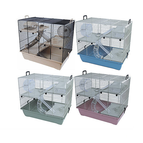 Interzoo Pinky 3 - Hamsterkooi met 3 verdiepingen - 50x33x45,5 cm - 4 Kleuren