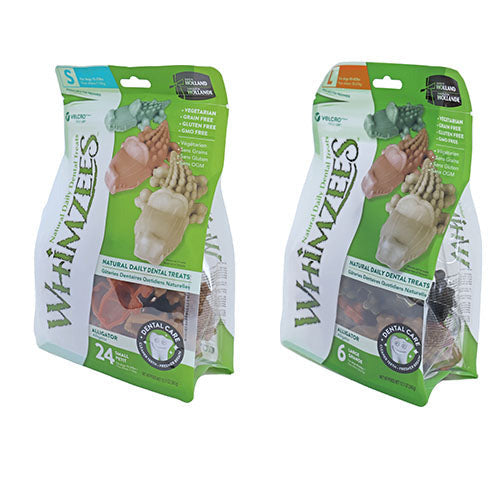 Whimzees alligator krokodil assorti in zak