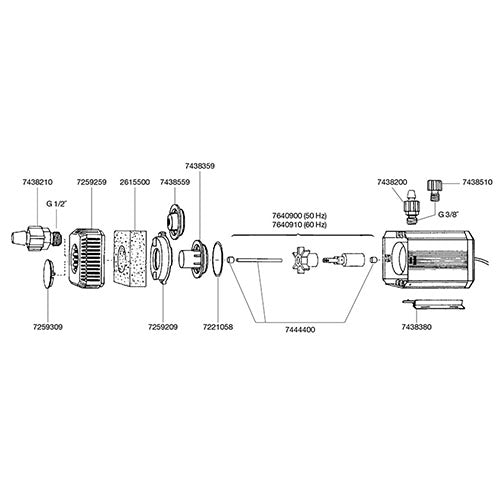 Eheim universele pomp - 300 - 600 - 1200 - 2400 l/uur