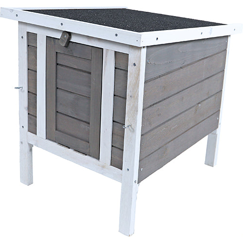 Nachthok voor knaagdieren of kippen - Bouwpakket - Kleur:grijs/wit - Afmetingen: 42x52x48 cm