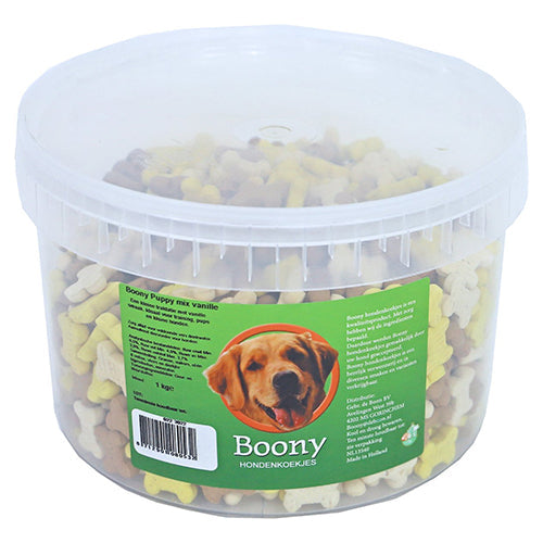 Boony hondenkoek puppy botjes mix vanille, emmer a 1000 gram