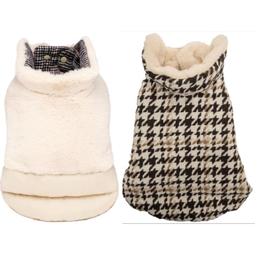 Croci hondenjas tweezijdig dallas wit / tweed bruin