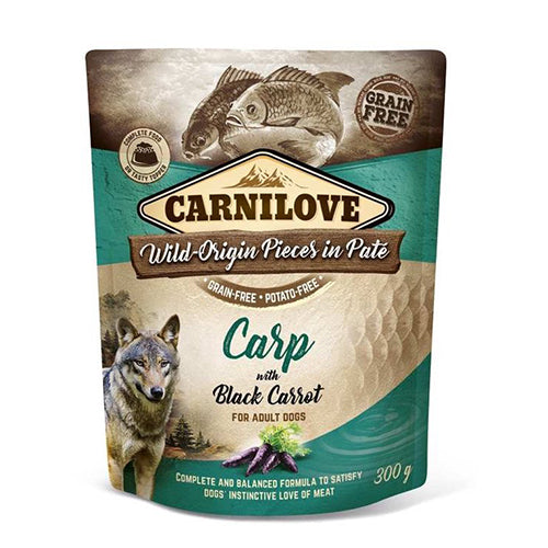 Carnilove pate 300 gram Karper met zwarte wortel