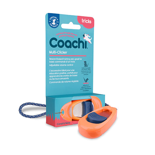 Coachi Multi Clicker Met Regelbaar Geluid - Coral/Navy
