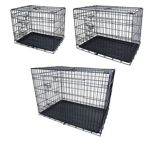 Hondenbench - draadkooi - 2 deurs - zwart