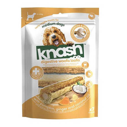 Knash Woofa Loofa Digestive mit Kürbis und Ingwer – 7er-Packung S oder M