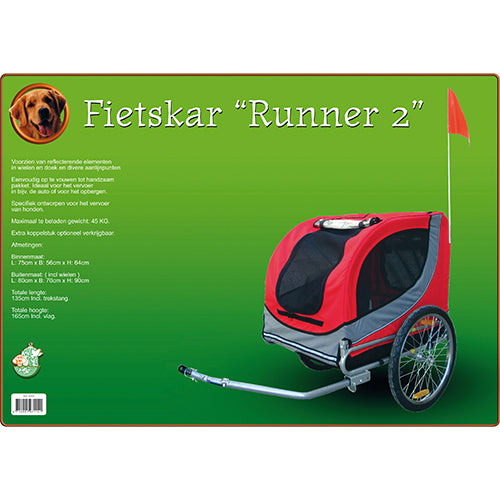 Boony Fietskar runner 2 rood - grijs tot 45 kg
