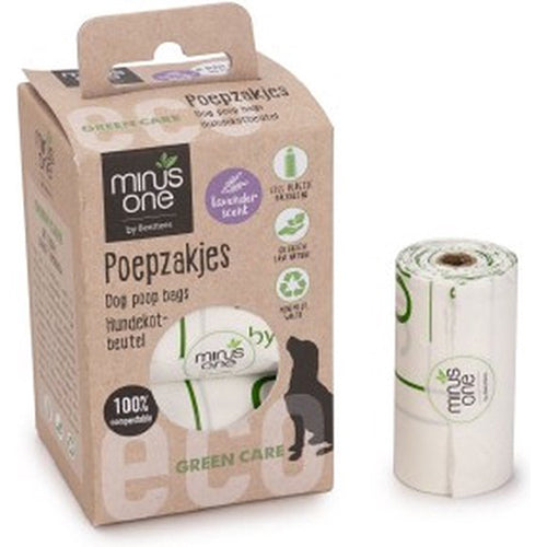 Beeztees Minus One Composteerbare Poepzakjes - Lavendel - 6x15 ST