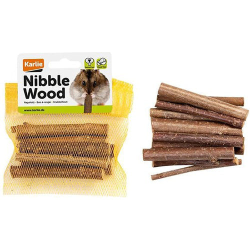 Karlie Nibble Wood - Knabbelhout - Knaagdieren Snacks - Houtstaafjes - 10 pcs.