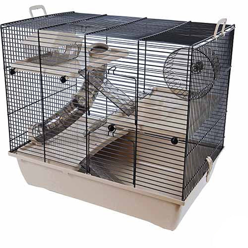 Interzoo Pinky 3 - Hamsterkooi met 3 verdiepingen - 50x33x45,5 cm - 4 Kleuren