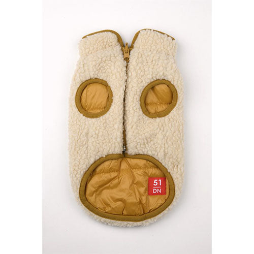 51 Degrees North Jules Coat 2-in-1 Hundejacke - Beige/Ockergelb - Rückenlänge: 40 cm