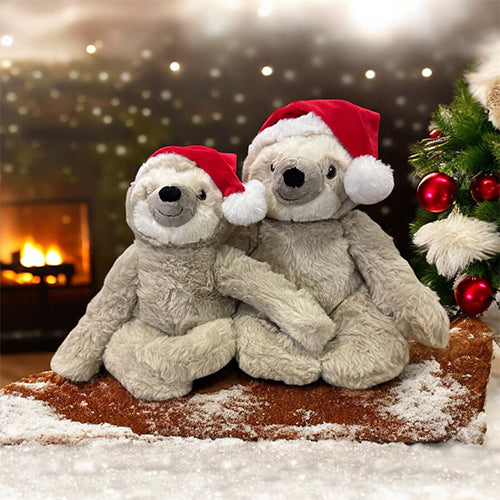 Weihnachts-Plüsch-Faultier-Kuscheltier, beige, 32-40 cm