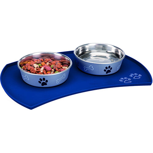 Trixie - Honden of Katten Placemat - Silicone - Blauw - 48x27 cm