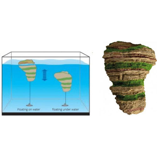 SuperFish Deco Floating Stone - Drijvende Steen - Maat M: 13.5 x 8.5 x 18 cm