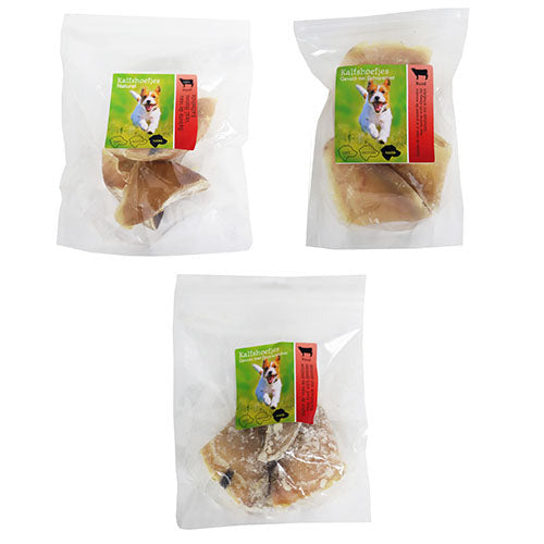 Natuurlijke Snack Kalfshoefjes 3 Stuks - Verkrijgbaar in Natuur, Gevuld met schapenvet of Gevuld met druivensuiker