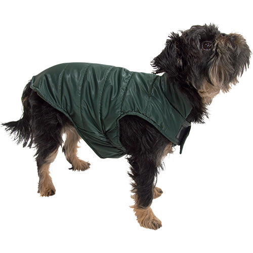 Jack and Vanilla Hondenjas Puffer Groen – Warm, Wasbaar & Met Rits voor Tuigje - Verkrijgbaar in 6 maten