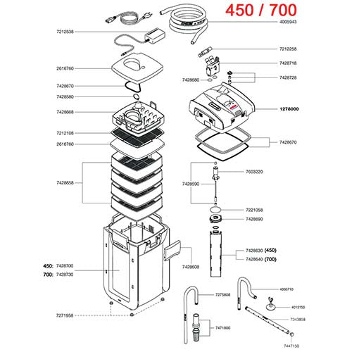 Eheim professional 3e 450 buitenfilter zonder filtermassa