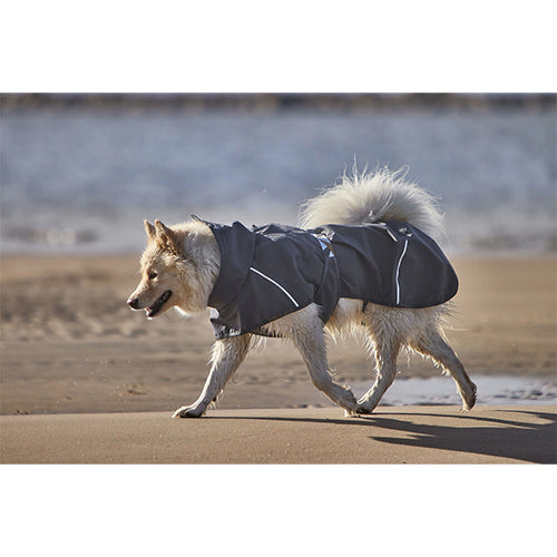 Hurtta - Mudventure Coat - 4 seizoenen regenjas - geel - grijs - bordeaux