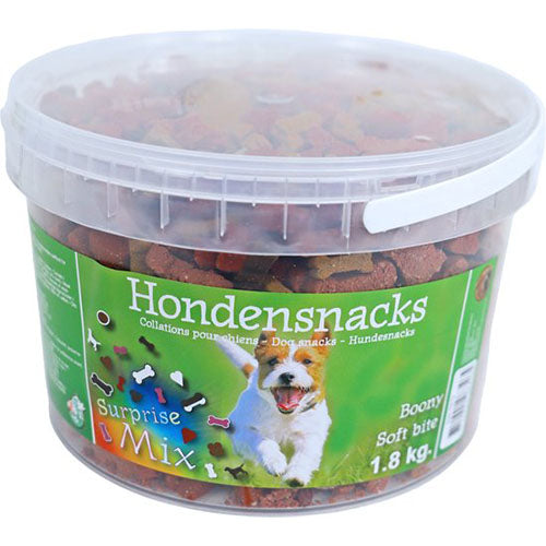 Boony - Hondensnack - Semi moist surprise mix - Emmer van 1,8 kg