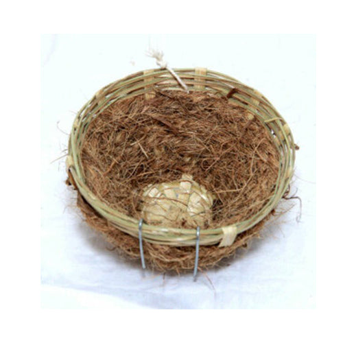 Offenes Nest aus Schilfrohr und Kokosnuss, 11 cm