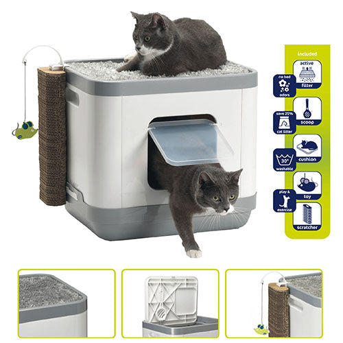 Moderna Kattenbak/Kattenmand - Grijs - 47.5 x 39.5 x 40 cm