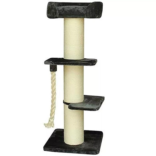 Quapas! Tower Lounge Kratzbaum in Dunkelgrau für große Katzen wie Maine Coons – 60 x 60 x 160 cm