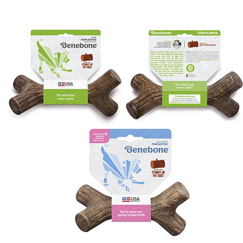 Benebone knaagspeelgoed Maplestick in 5 maten Esdoornhout