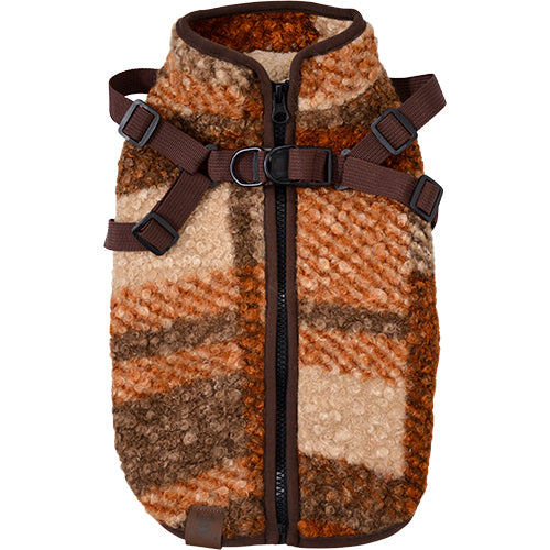 Jack and Vanilla Dogwalk Jacket Tartan – Hundemantel mit verstellbarem Geschirr – Grün oder Braun – Erhältlich in 7 Größen
