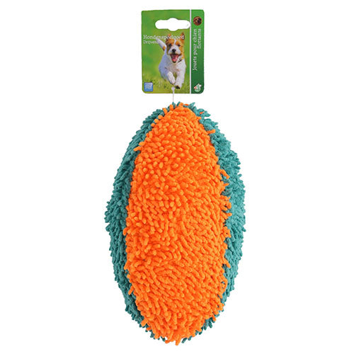 De Boon Hunde-Rugbyball mit weichem Knopf und Quietscher, 19 cm