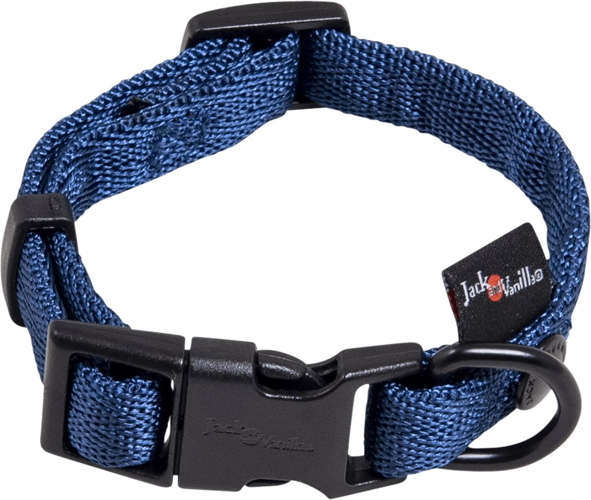 Jack And Vanilla - Halsbanden - Comfort Tube Nylon Hondenhalsband - Blauw - Xs - 16 - 24 cm - 12 mm