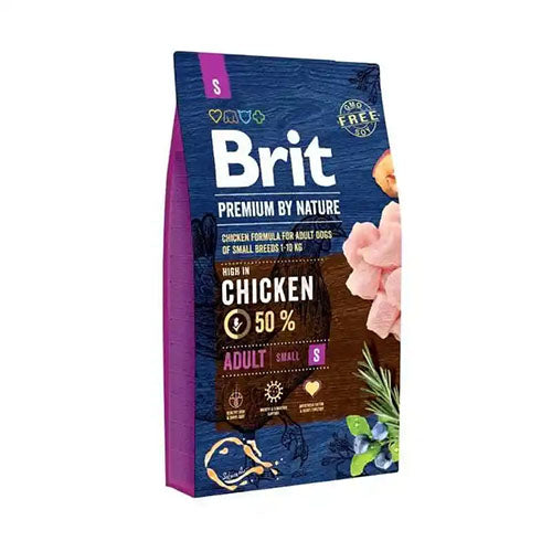 Brit Premium By Nature Adult S - Volledig Hondenvoer voor Volwassen Honden van Kleine Rassen van 1-10 kg - Verkrijgbaar in 3 of 8 kg