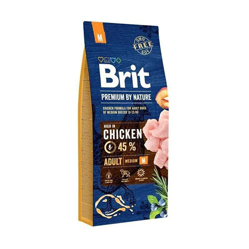 Brit Premium By Nature Adult M - Volledig Hondenvoer voor Volwassen Honden van Middelgrote Rassen van 10-25 kg - Verkrijgbaar in 3 of 15 kg