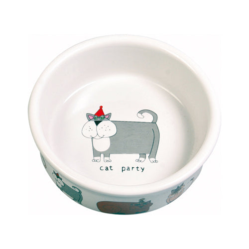 Trixie Katten Voer/ Drinkbak met print - 200 ml - ø12 cm