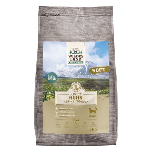 Wildes Land Dog - SOFT -  kip met rijst 5 kg - half natvoer