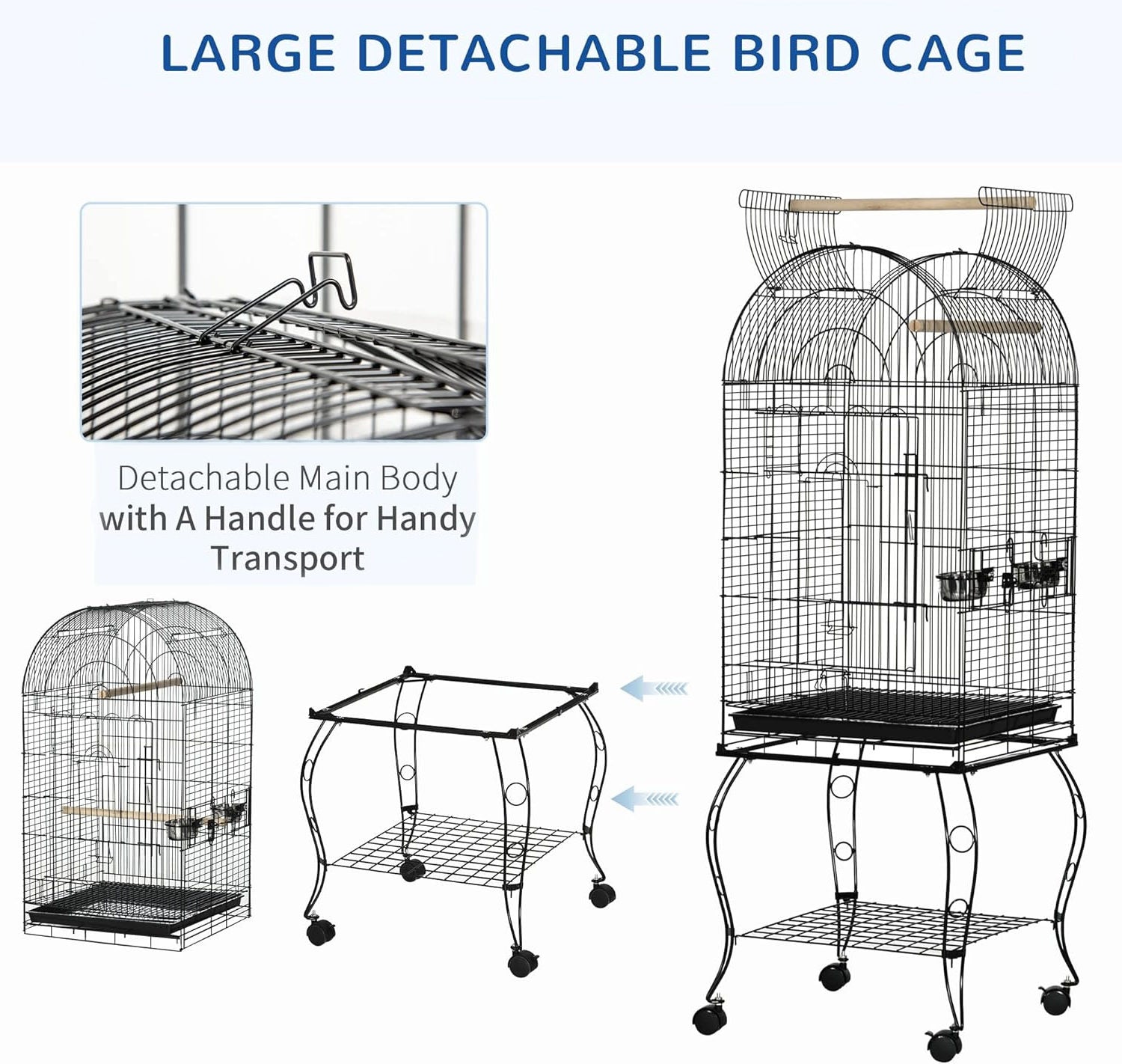 Kojo Vogelkäfig auf Fuß 51 x 51 x 153 cm