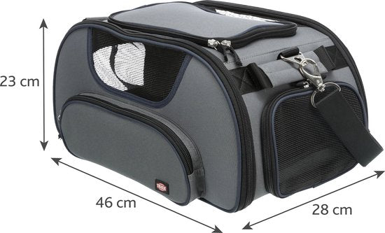 Trixie Wings Flugzeugtasche - Hundetransporter - 46x28x23 cm Grau Blau
