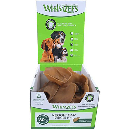 Whimzees Veggie Ear - Kauwsnacks - Hond - 17,5cm - doos van 18 stuks