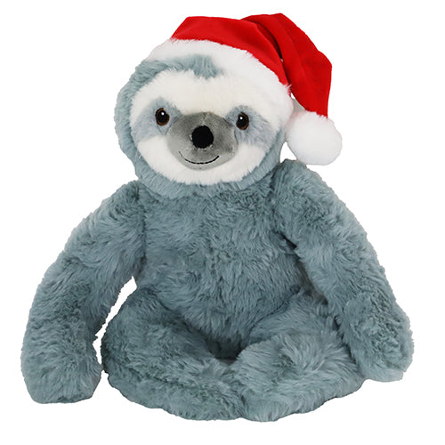 Boony Christmas Kuscheltier Faultier Plüsch grau mit Weihnachtsmütze