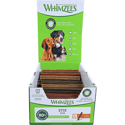 Whimzees vegan kauwsticks assorti in displaydoos