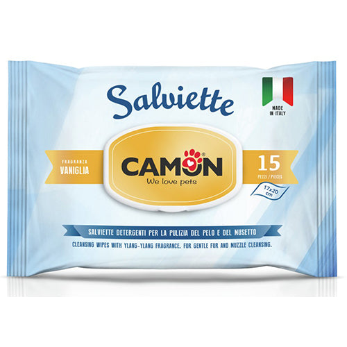 Camon vochtige doekjes Vanille 15 stuks voor hond en kat