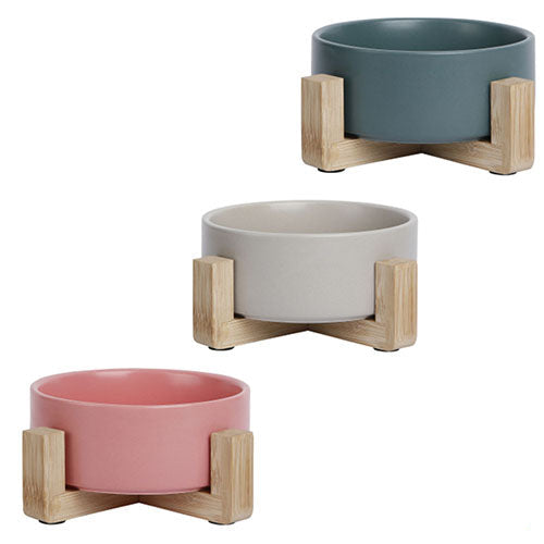 Jack and Vanilla keramische voerbak bamboe standaard 400 - 850 - 1800 ml