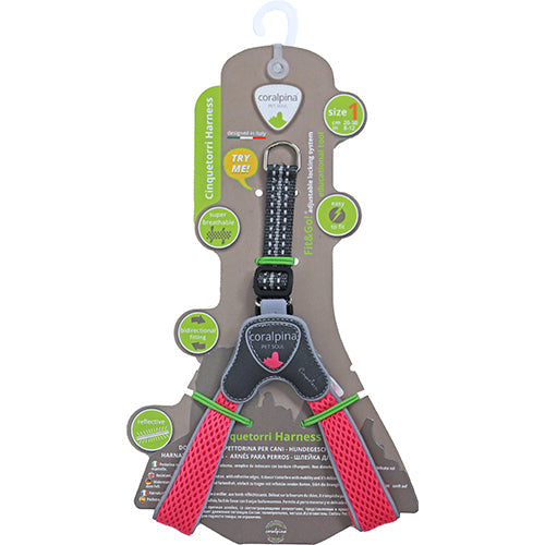 Coralpina Hundegeschirr Cinquetorri fluoreszierend rosa