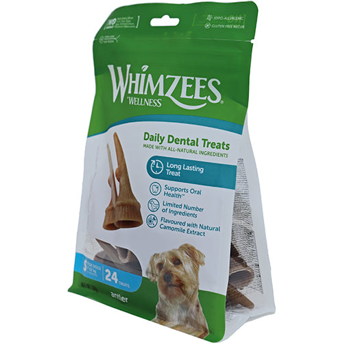 Whimzees vegan snack antler in zak