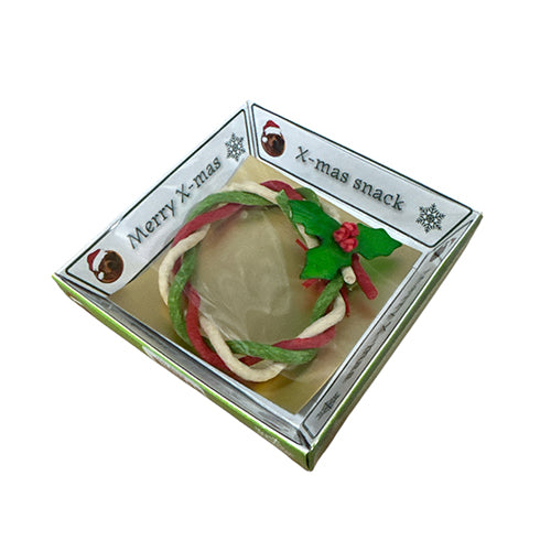 Munchy snack in vorm van een kerstkrans 10 cm - per 3 stuks